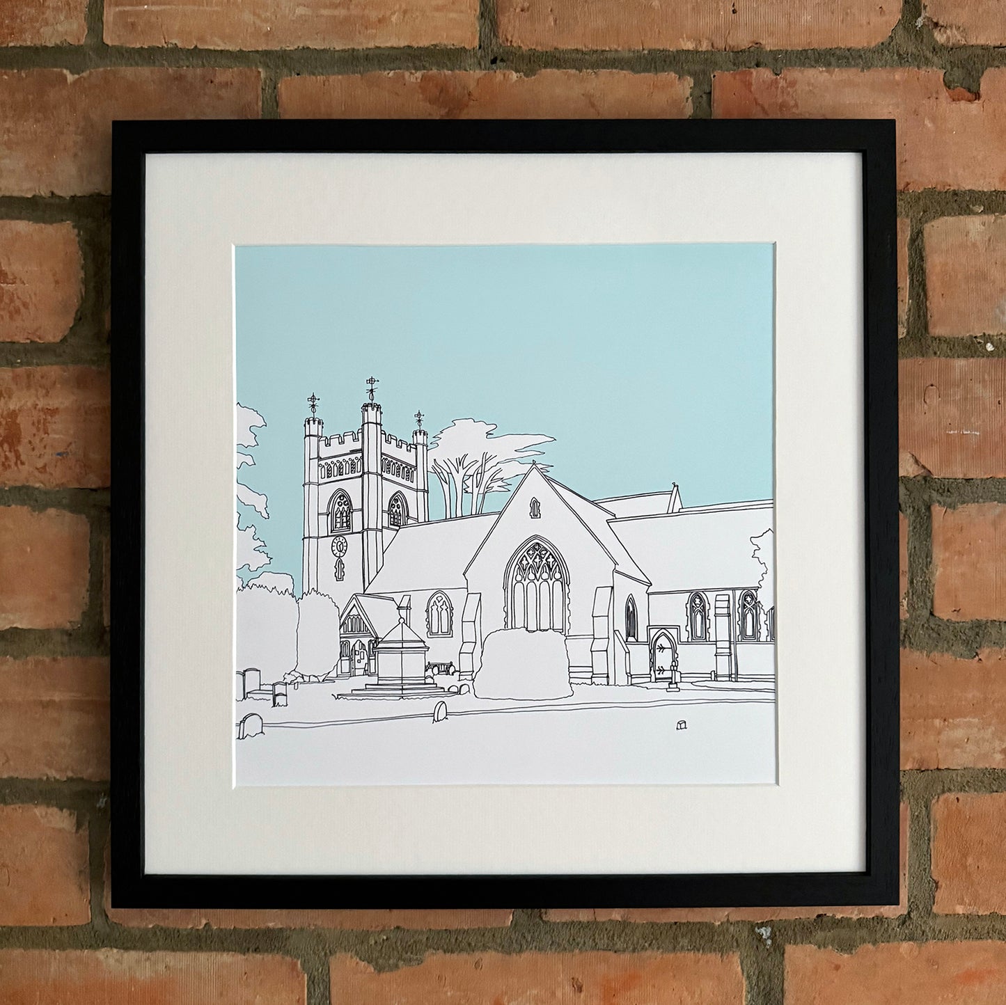 Hambleden Church Giclee Print 30cm x 30cm (Limited Edition)