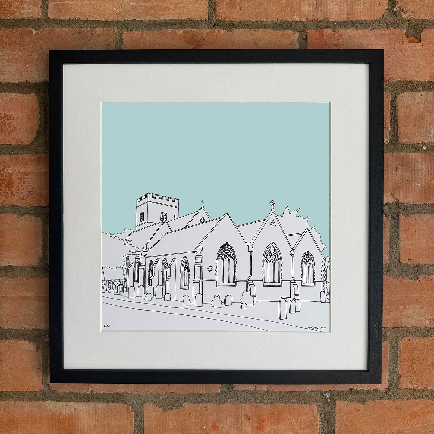 Sonning Church Giclee Print 30cm x 30cm (Limited Edition)